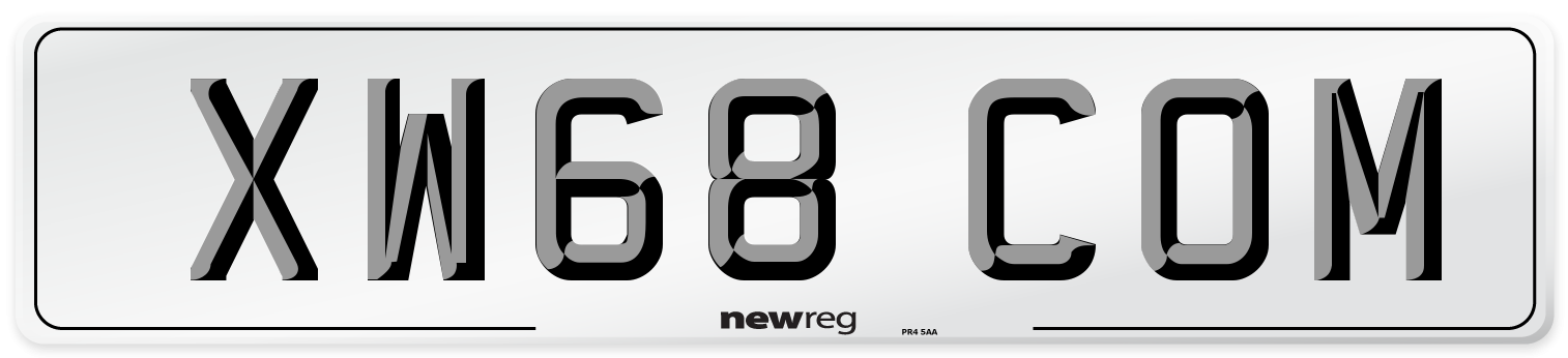 XW68 COM Number Plate from New Reg